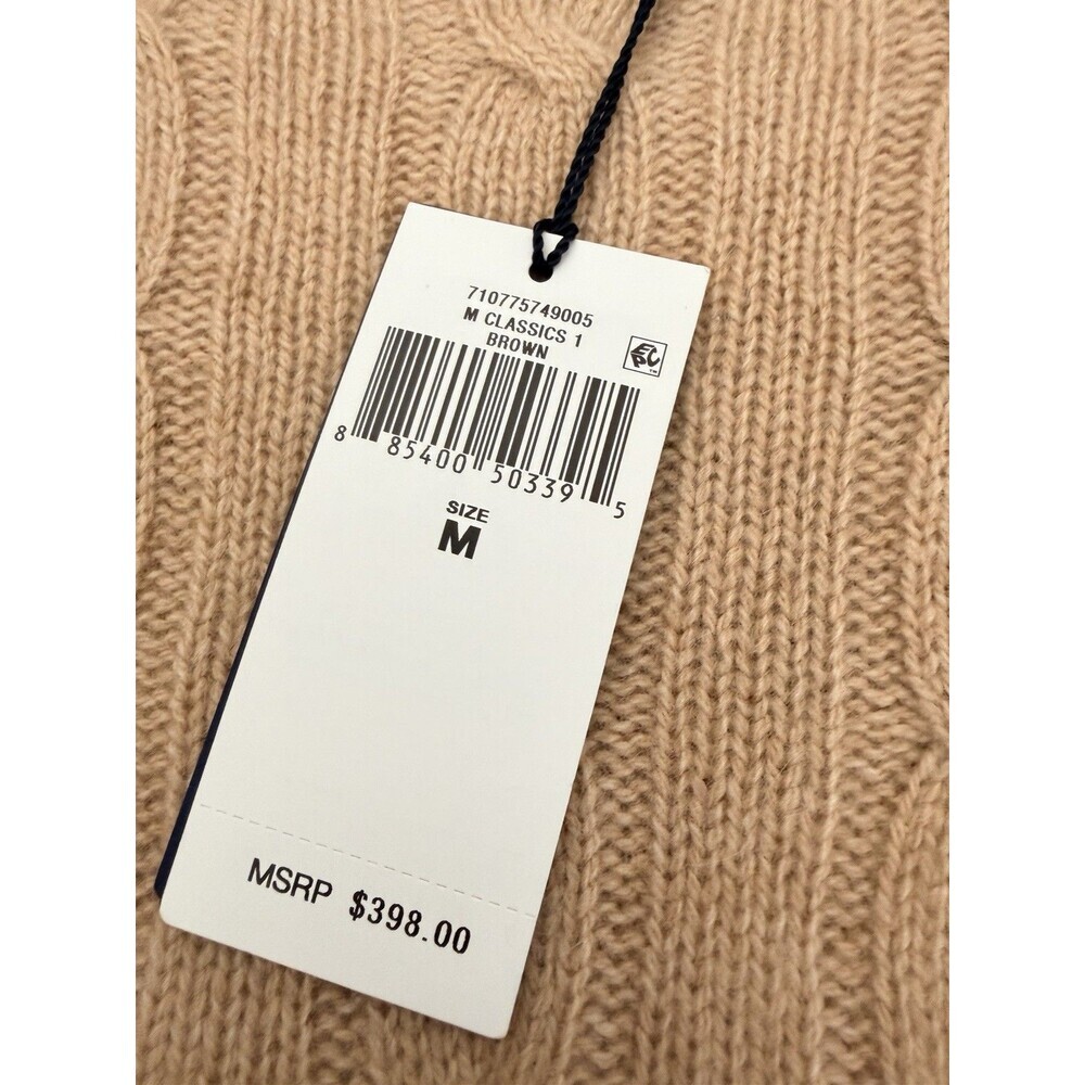 Polo Ralph Lauren Men’s The Iconic Cable Knit Cashmere Sweater Brown Size M NWT - Picture 6 of 11